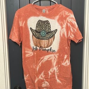 orange bleached fall shirt- medium